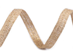 Panglică din iută premium țesută cu lurex - bandă decorativă cu două fețe de 10 mm pentru lucru manual, nunți și decorațiuni de sărbătoare