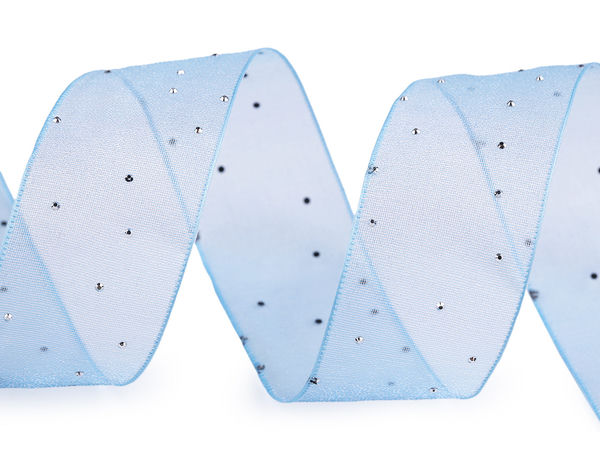 Panglică premium din organza cu strasuri - pasmanterie monofilament strălucitoare de 38 mm pentru decor evenimente și proiecte creative