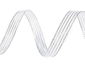 Panglică metalizată premium cu lurex (10mm) - Panglică strălucitoare cu două fețe pentru decorațiuni festive, ambalarea cadourilor și lucru manual