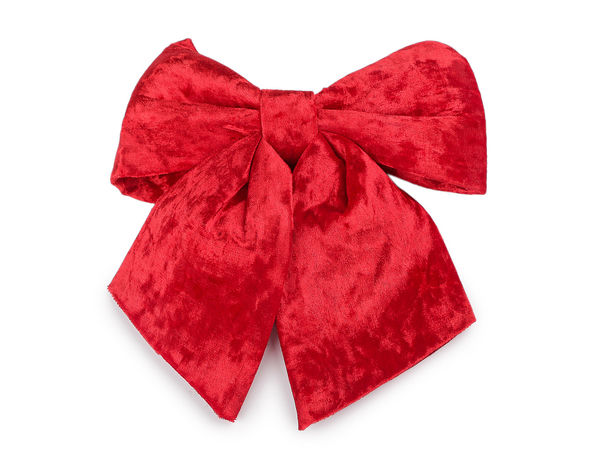Fundă din catifea premium pentru Crăciun (21 x 24 cm) - Ornament festiv de mari dimensiuni pentru coronițe, brad și ambalarea cadourilor