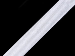 Bandă elastică împletită premium pentru lenjerie, 14 mm - Alb