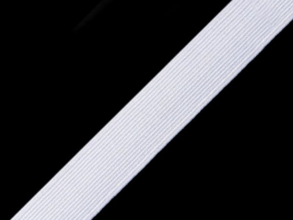 Bandă elastică împletită premium pentru lenjerie, 14 mm - Alb