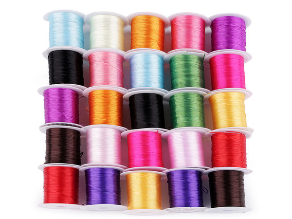 Șnur elastic plat extra-rezistent pentru mărgele și bijuterii - Fir multicolor de 1 mm pentru proiecte creative și galanterie (8-10 m)