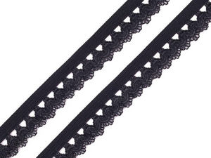 Elastic decorativ premium cu dantelă (15mm) – Bandă elastică lejeră pentru lenjerie și articole de vestimentație