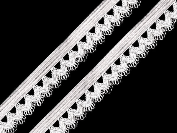 Elastic decorativ premium cu dantelă (15mm) – Bandă elastică lejeră pentru lenjerie și articole de vestimentație