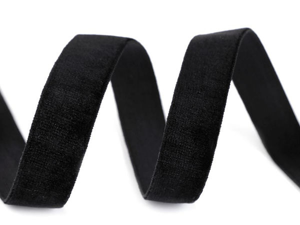 Panglică din catifea elastică premium - Pasmanterie elastică de 16 mm pentru îmbrăcăminte și lucru manual