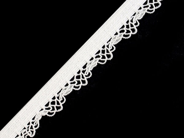 Bandă elastică decorativă cu dantelă Premium (12 mm) - Panglică de galanterie cu tensiune lejeră pentru lenjerie și articole vestimentare
