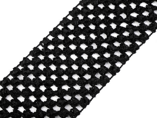Bandă elastică croșetată premium de 70 mm - Elastic tip plasă cu tensiune lejeră pentru fuste tutu, bentițe și proiecte creative