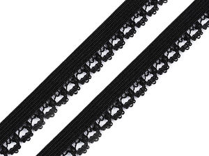 Elastic decorativ premium cu margine cu ochiuri strălucitoare - Lățime 15 mm