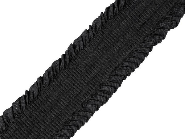 Bandă elastică decorativă neagră premium (lățime 48 mm) - Elastic rezistent cu tensiune fermă pentru curele, fuste, pantaloni și rochii
