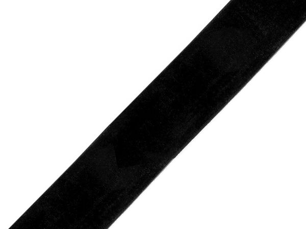 Panglică elastică premium din catifea neagră (30 mm) - Bandă elastică din catifea fină pentru lenjerie, articole vestimentare și accesorii DIY