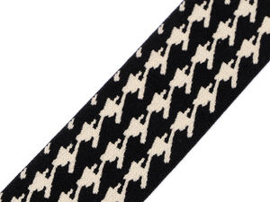 Bandă elastică țesută premium, moale, cu model pied-de-poule (40 mm) - Elastic extensibil pe ambele fețe pentru îmbrăcăminte și lenjerie intimă