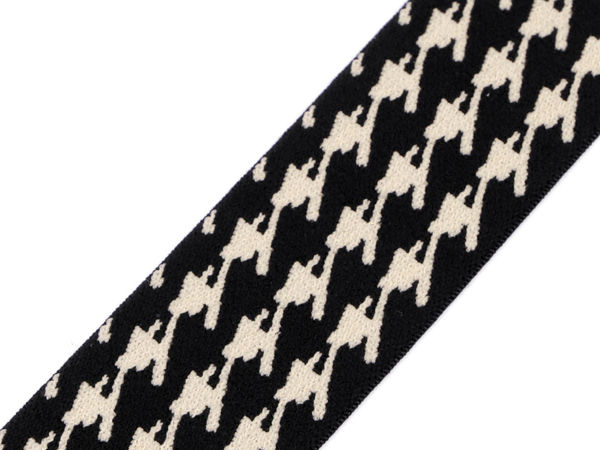 Bandă elastică țesută premium, moale, cu model pied-de-poule (40 mm) - Elastic extensibil pe ambele fețe pentru îmbrăcăminte și lenjerie intimă