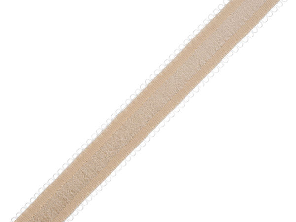 Bandă elastică premium de 16 mm pentru umeri și bretele cu margini decorative și dungă centrală lucioasă - Tensiune fermă