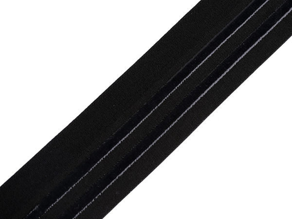 Bandă elastică satinată antiderapantă premium cu două benzi de silicon - lățime 40 mm