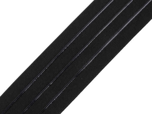Bandă elastică antiderapantă premium cu triplă bandă de silicon (50 mm, Negru) - Elastic de înaltă rezistență pentru costume de baie și articole sportive
