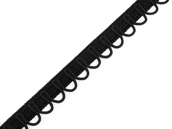 Bandă elastică albă cu bride pentru nasturi, pentru rochii de mireasă, bluze și jachete - 13 mm