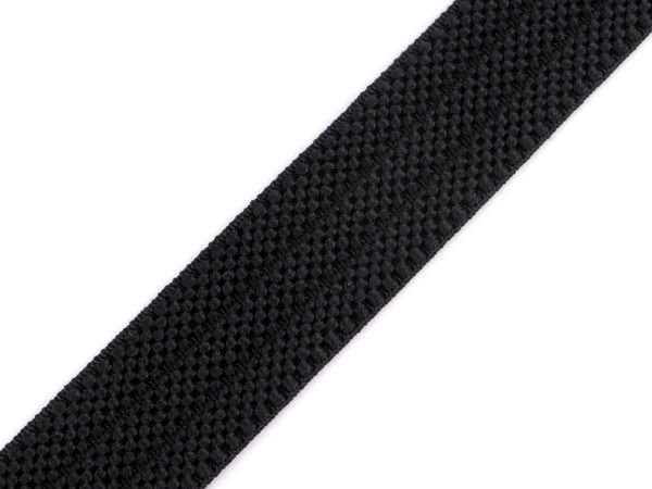 Bandă elastică premium de 25 mm pentru curele și bretele - Elastic negru extra-rezistent cu tensiune fermă