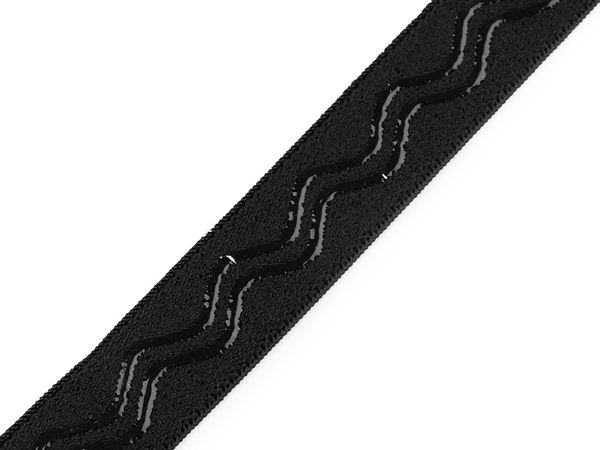 Bandă elastică antiderapantă cu silicon ondulat (lățime 20 mm) – Elastic premium cu aderență sporită și tensiune ridicată pentru îmbrăcăminte sportivă, echipamente active și lenjerie intimă