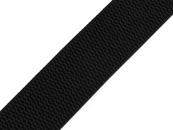 Bandă elastică structurată premium de 40 mm - Chingă elastică reiată neagră, fină la atingere, pentru fuste, curele și croitorie