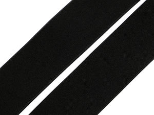 Bandă elastică țesută moale, neagră (30 mm) - Elastic de cusut cu tensiune ridicată pentru talie, fuste și lenjerie intimă
