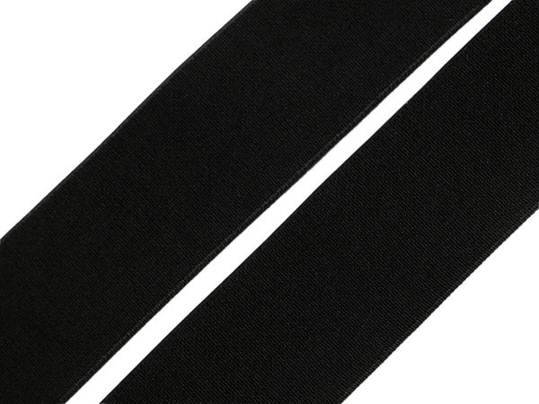 Bandă elastică țesută moale, neagră (30 mm) - Elastic de cusut cu tensiune ridicată pentru talie, fuste și lenjerie intimă