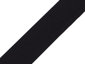 Chingă din bumbac premium neagră, lățime 40 mm - Panglică rezistentă pentru galanterie și lucru manual, rolă de 25 m