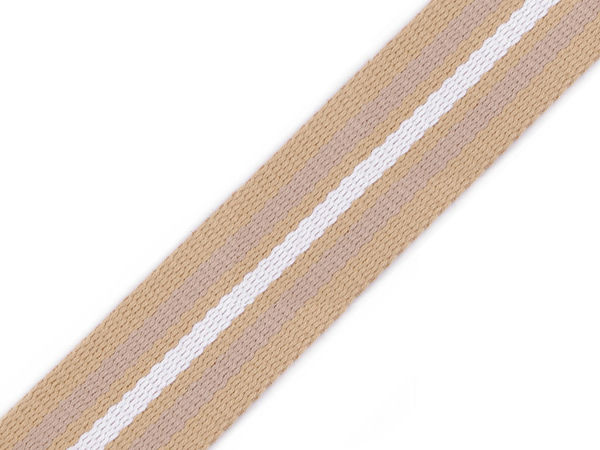 Chingă premium din poliester cu două fețe, lățime 38 mm - Bej