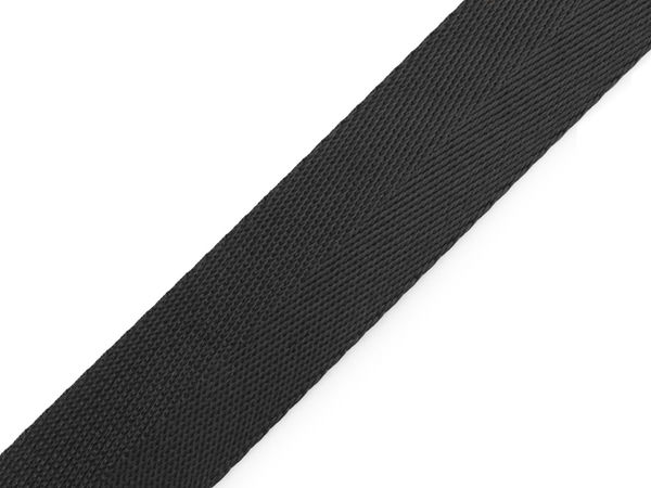 Chingă neagră din poliester premium - Lățime 30 mm, netedă, cu luciu intens, de uz general