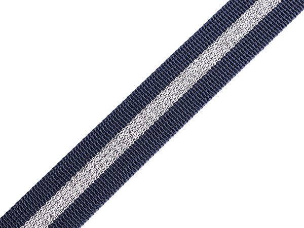 Chingă premium din polipropilenă de 25 mm, cu două fețe și accent sclipitor din lurex