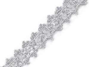 Galon metalic decorativ – Panglică premium cu model ornamental pentru cusut, lucru manual și decorațiuni (rolă de 18 m)