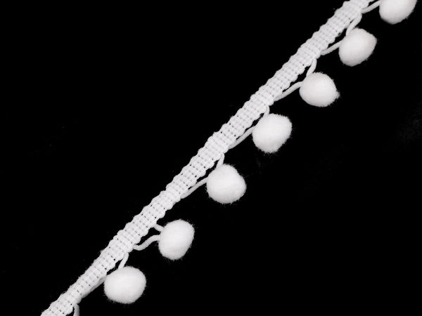 Bandă decorativă premium cu ciucuri tip pompon (Lățime 20 mm, Pompoane 10 mm)