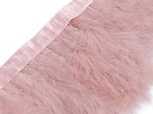 Bandă decorativă cu pene de marabou - Franjuri eleganți de 12-15 cm pentru cusut, lucru manual și decorațiuni de nuntă