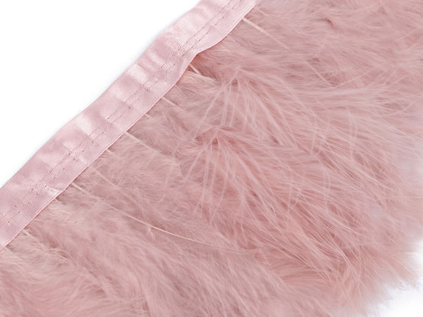 Bandă decorativă cu pene de marabou - Franjuri eleganți de 12-15 cm pentru cusut, lucru manual și decorațiuni de nuntă