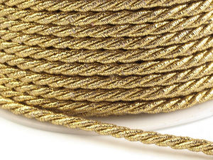 Șnur metalizat răsucit premium cu lurex, fir decorativ de 3 mm pentru galanterie, tapițerie și bijuterii