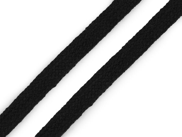 Șnur plat premium din bumbac (lățime 10 mm) pentru hanorace, jachete și galanterie