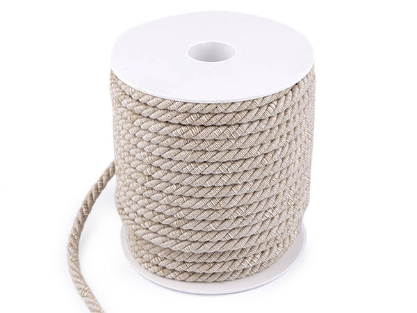 Șnur bicolor premium din bumbac răsucit (6mm) – Sfoară macrame în 3 fire pentru lucru manual, accesorii și decorațiuni interioare