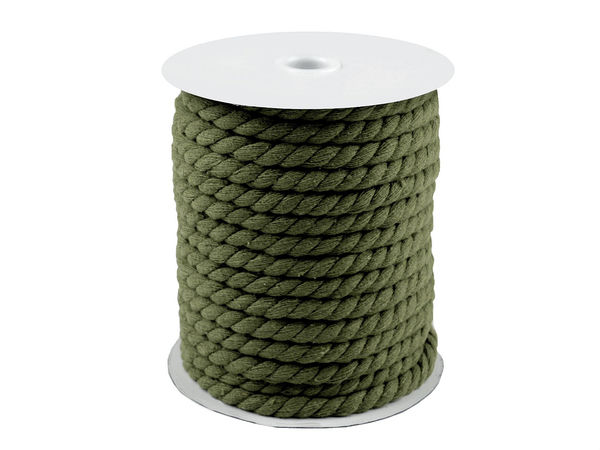 Șnur și sfoară premium din bumbac răsucit în 3 fire pentru macrame (8mm) - Șnur multicolor din bumbac natural pentru lucru manual