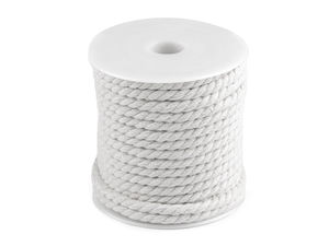 Șnur premium din bumbac răsucit de 5 mm - Sfoară din fibre naturale pentru macrame, articole vestimentare și decorațiuni interioare
