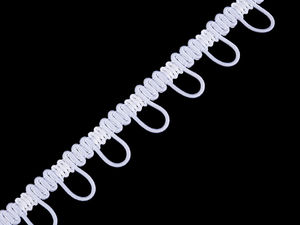 Bandă premium cu bride elastice pentru nasturi - Galon elastic de 15 mm cu bucle pentru rochii de mireasă și ținute de ocazie