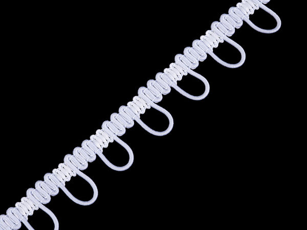 Bandă premium cu bride elastice pentru nasturi - Galon elastic de 15 mm cu bucle pentru rochii de mireasă și ținute de ocazie