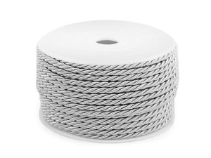 Șnur răsucit premium de 3 mm - Șnur decorativ și pentru draperii din 3 fire, cu luciu intens
