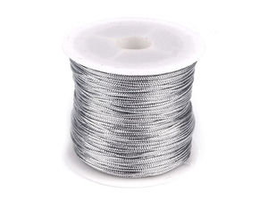 Șnur metalic rotund tubular premium (1 mm) pentru decorațiuni festive și ambalarea cadourilor