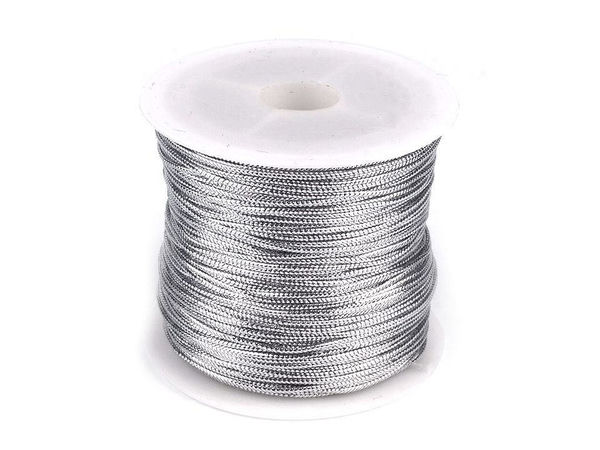 Șnur metalic rotund tubular premium (1 mm) pentru decorațiuni festive și ambalarea cadourilor