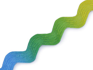 Panglică decorativă zig-zag multicoloră curcubeu - Galon ondulat de 6mm