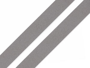 Bandă reflectorizantă textilă de cusut, gri, lățime 15 mm – Pasmanterie din poliester premium de înaltă vizibilitate pentru îmbrăcăminte exterioară, genți și echipament sportiv