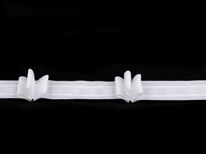 Rejansă premium pentru perdele și draperii cu pliuri triple - Lățime 25mm - Bandă profesională de încrețire pentru perdele și draperii elegante (Alb)