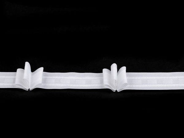Rejansă premium pentru perdele și draperii cu pliuri triple - Lățime 25mm - Bandă profesională de încrețire pentru perdele și draperii elegante (Alb)