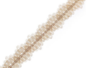 Bandă decorativă elegantă din lurex metalizat cu aspect de dantelă - Pasmanterie premium fină la atingere pentru ținute de seară, articole vestimentare și accesorii