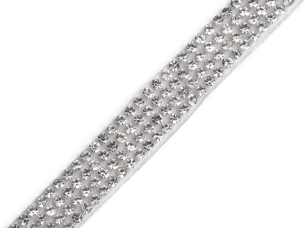 Bandă decorativă autoadezivă cu cristale strass (lățime 10 mm) - Bordură elegantă strălucitoare pentru mercerie, proiecte de lucru manual, nunți și ambalarea cadourilor